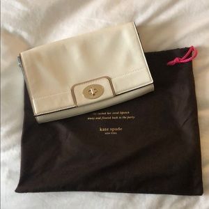 Kate Spade White Leather Crossbody Clutch